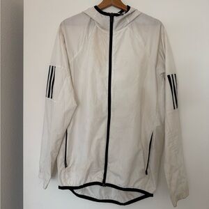 Adidas Men's White Windbreaker Jacket